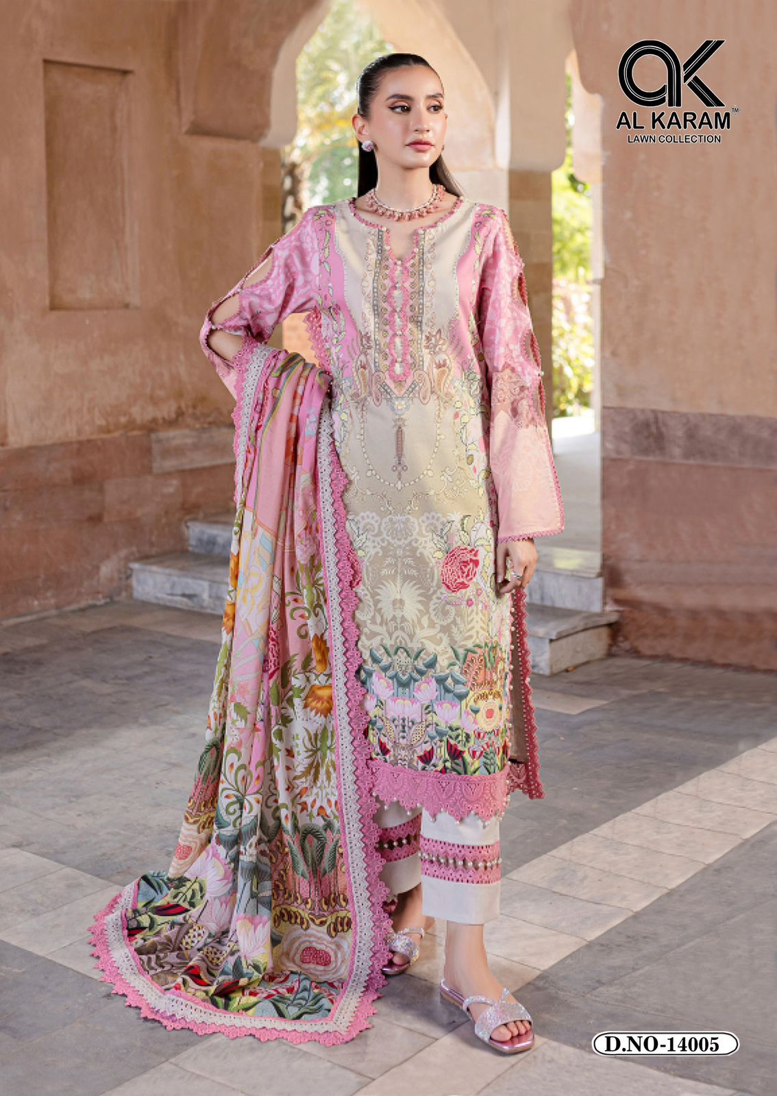 Kesariya Magic In Print Vol 14 Al Karam Lawn Karachi Salwar Suits Supplier Gujarat