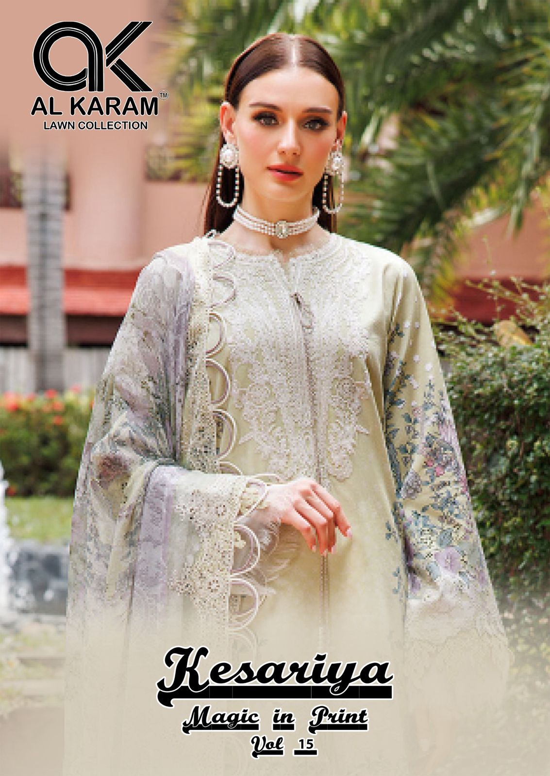 Kesariya Magic In Print Vol 15 Al Karam Cambric Karachi Salwar Suits Exporter India