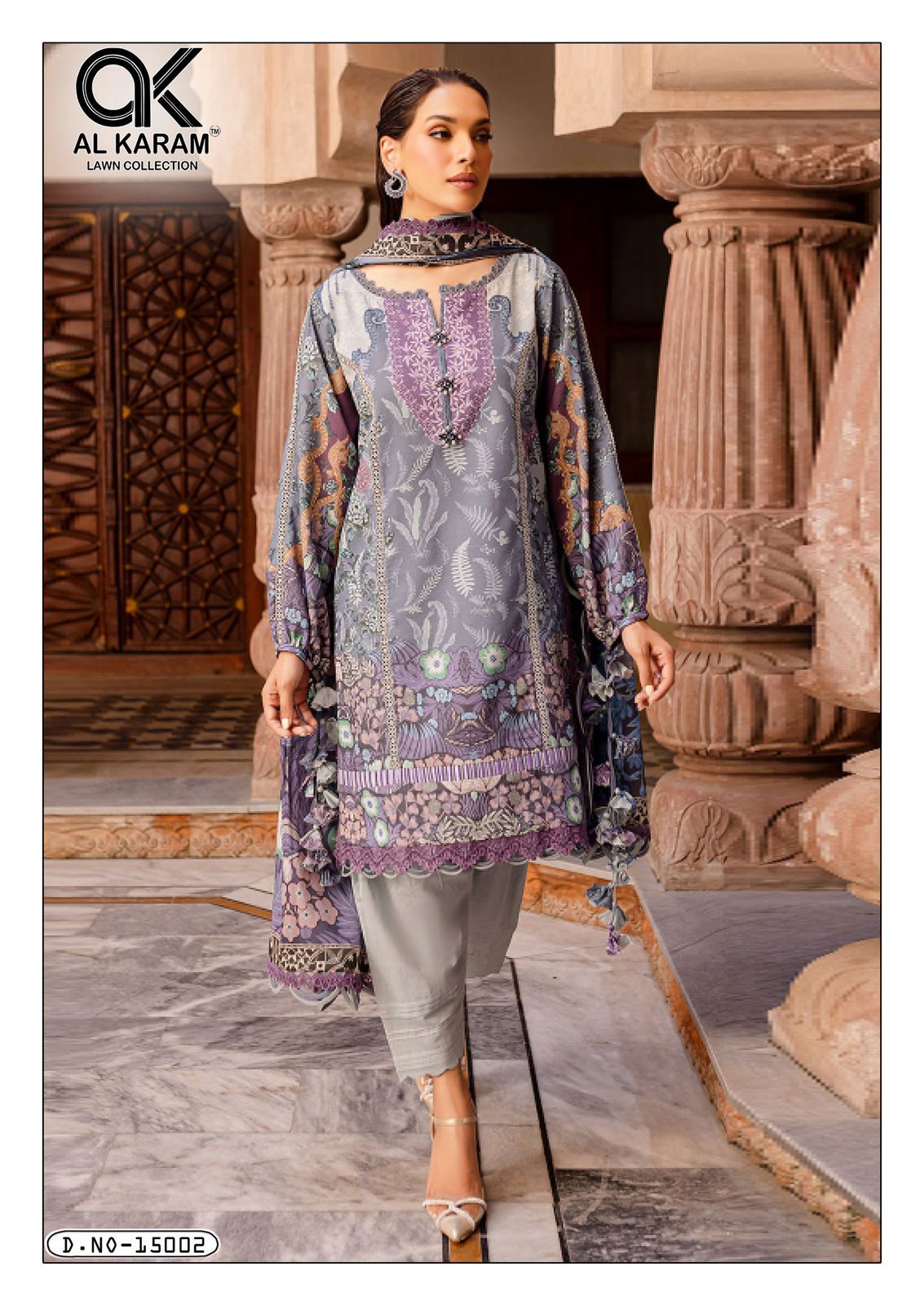 Kesariya Magic In Print Vol 15 Al Karam Cambric Karachi Salwar Suits Exporter India
