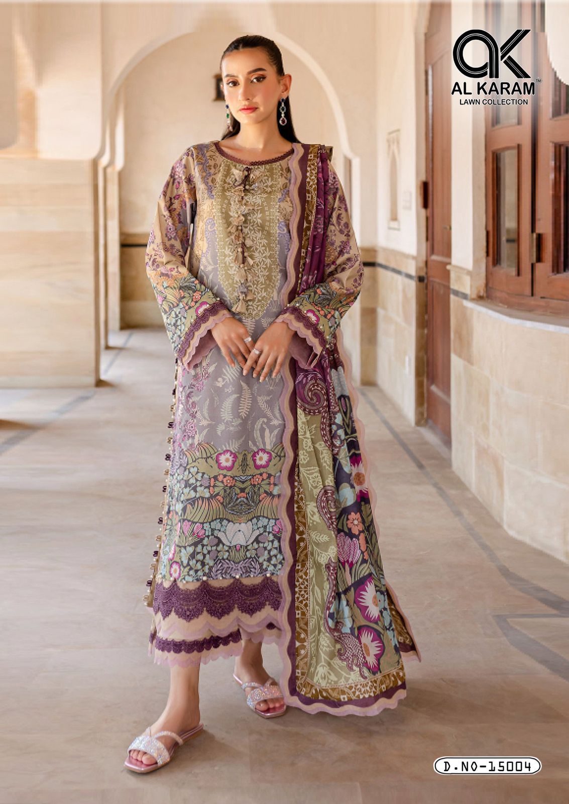 Kesariya Magic In Print Vol 15 Al Karam Cambric Karachi Salwar Suits Exporter India