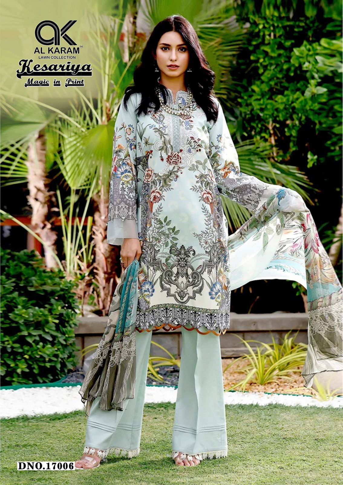 Kesariya Magic In Print Vol 17 Al Karam Cambric Karachi Salwar Suits Supplier Gujarat
