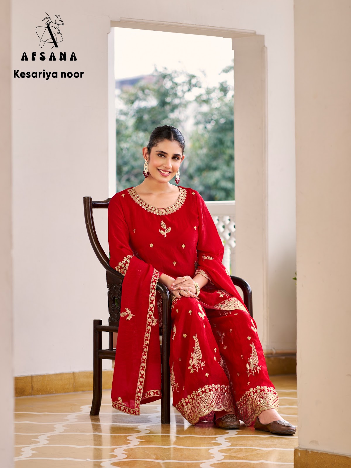Kesariya Noor Afsana Crush Readymade Plazzo Style Suits Wholesale