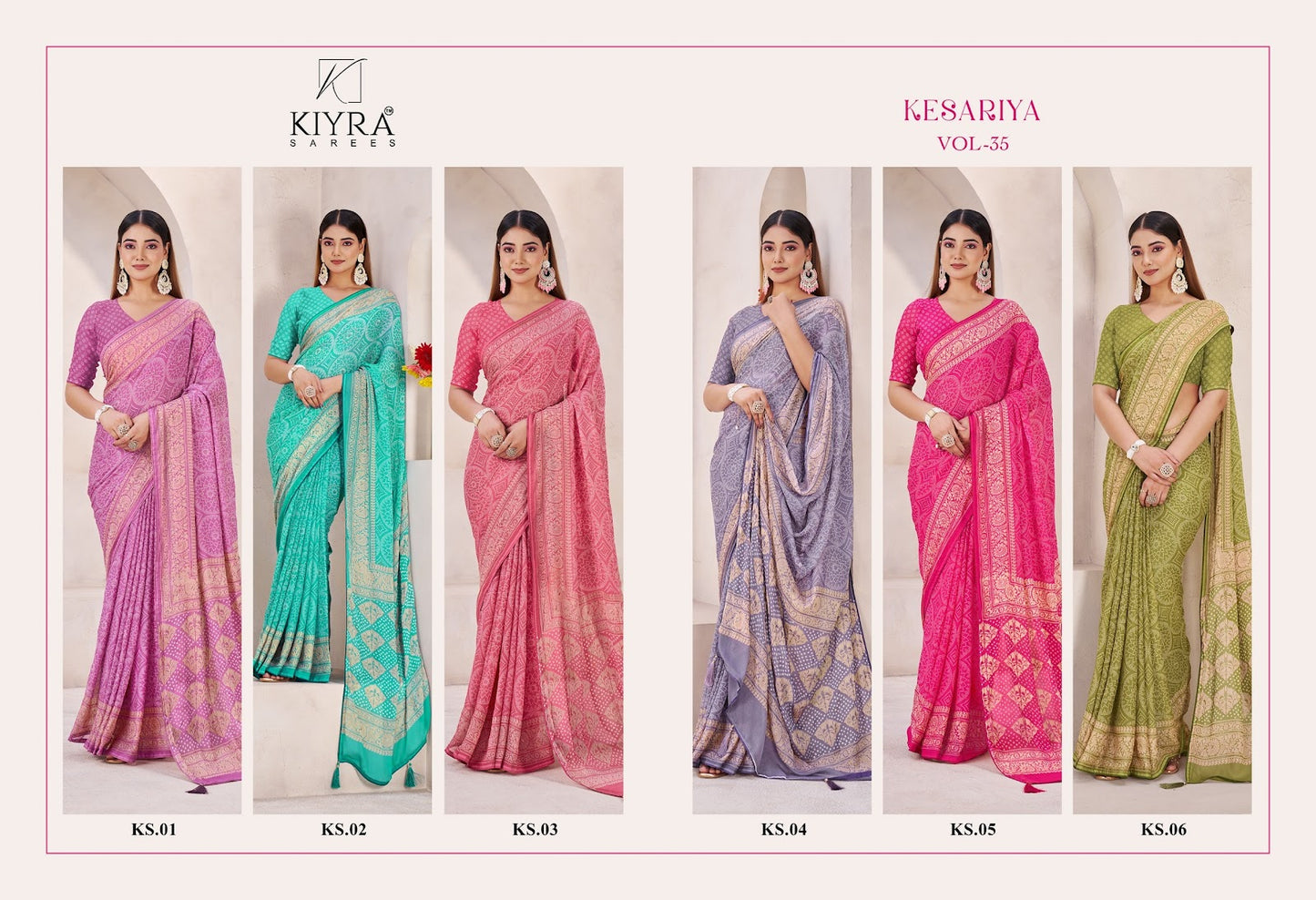 Kesariya Vol 35 Kiyra Moss Silk Sarees Wholesale