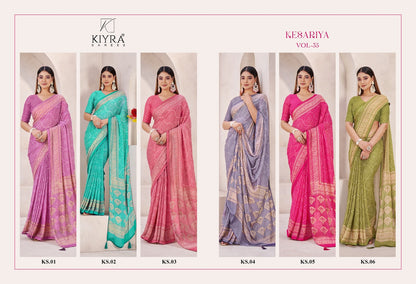 Kesariya Vol 35 Kiyra Moss Silk Sarees Wholesale