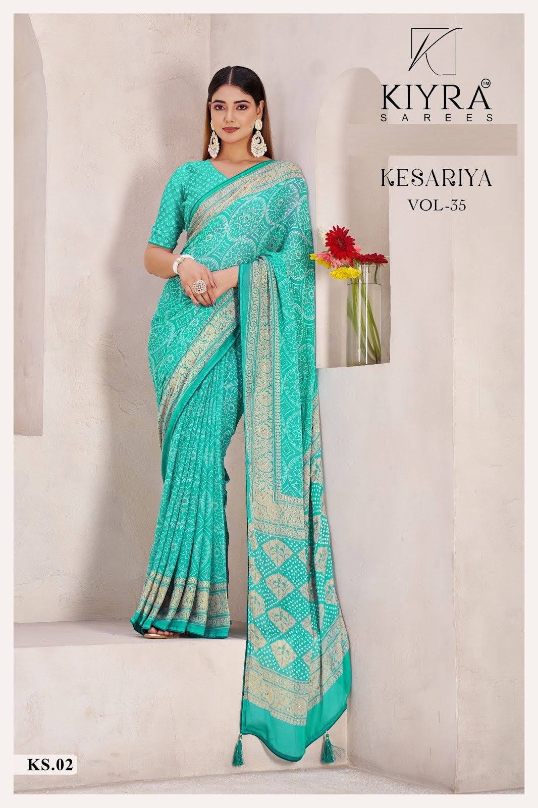 Kesariya Vol 35 Kiyra Moss Silk Sarees Wholesale
