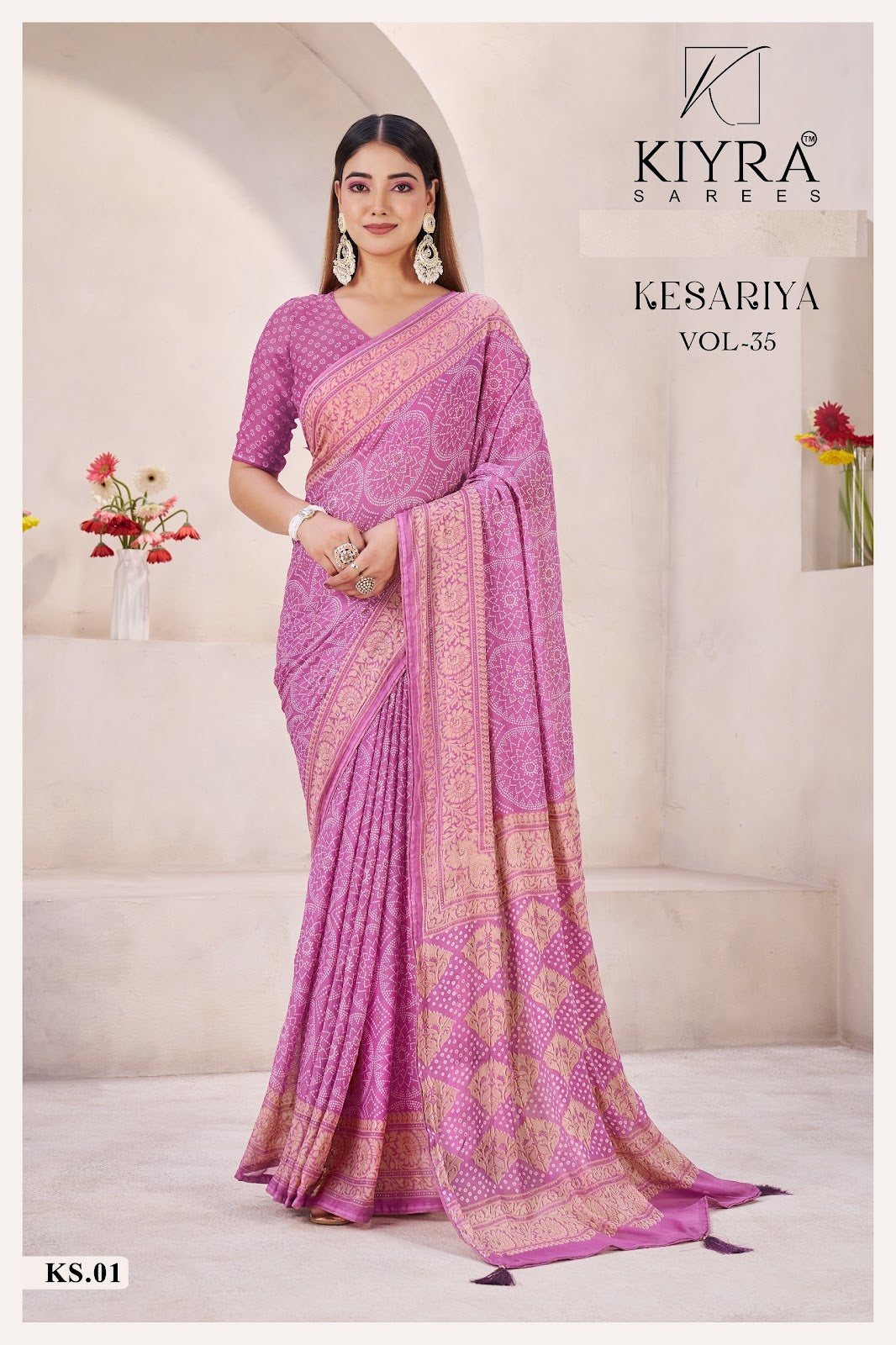 Kesariya Vol 35 Kiyra Moss Silk Sarees Wholesale