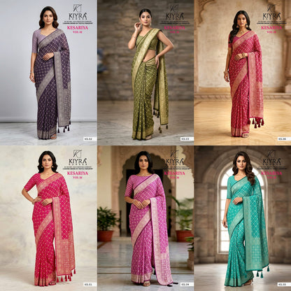 Kesariya Vol 38 Kiyra Dull Moss Sarees Wholesale Price
