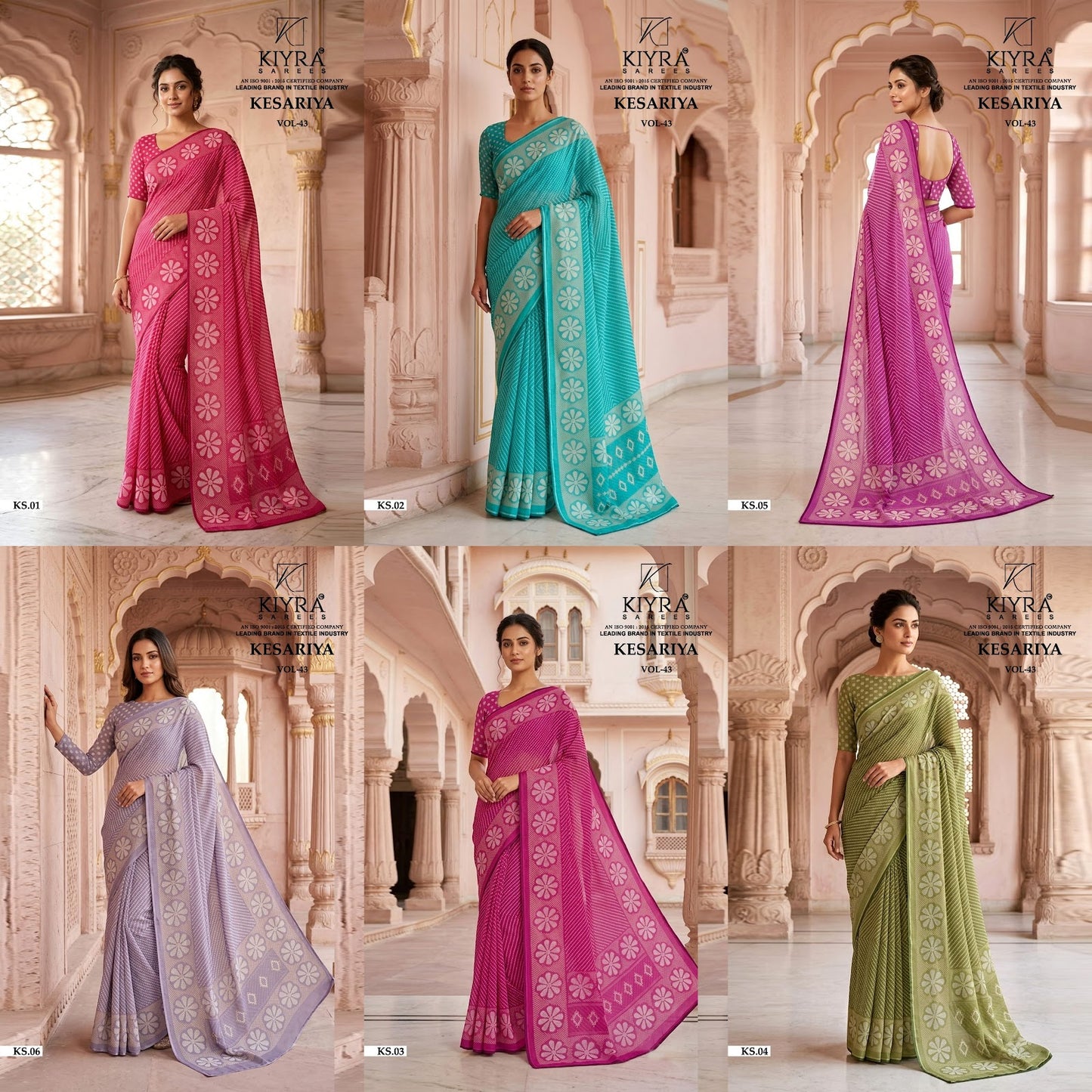 Kesariya Vol 43 Kiyra Dull Moss Sarees Manufacturer India