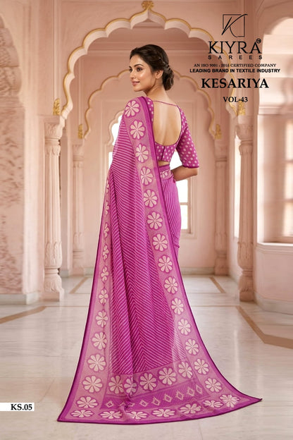 Kesariya Vol 43 Kiyra Dull Moss Sarees Manufacturer India