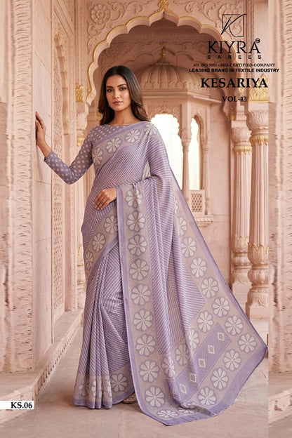 Kesariya Vol 43 Kiyra Dull Moss Sarees Manufacturer India
