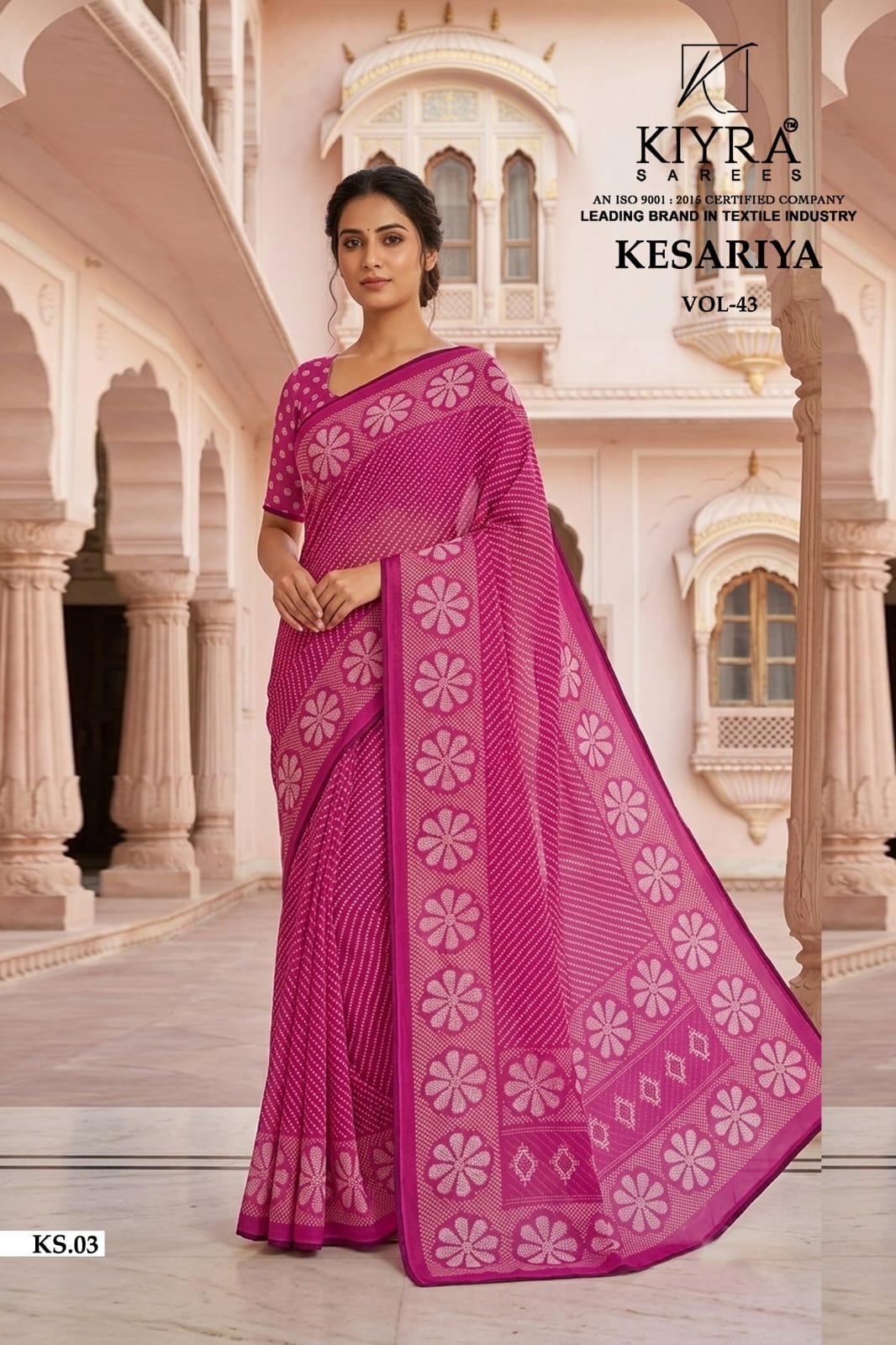 Kesariya Vol 43 Kiyra Dull Moss Sarees Manufacturer India