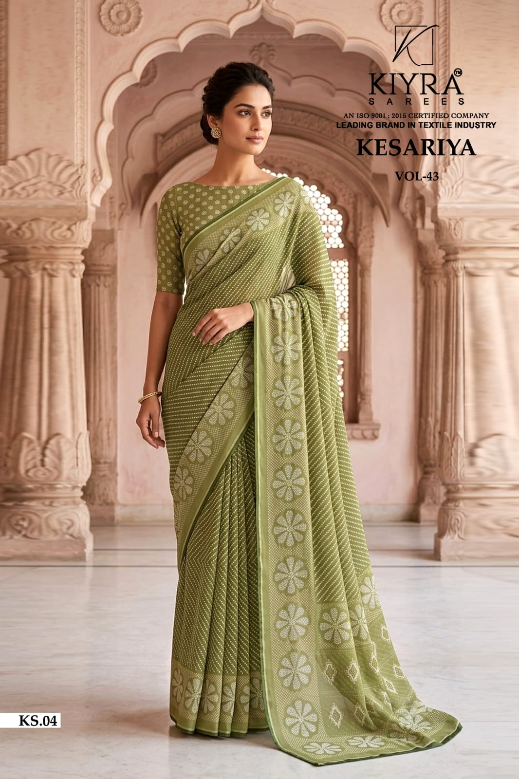 Kesariya Vol 43 Kiyra Dull Moss Sarees Manufacturer India