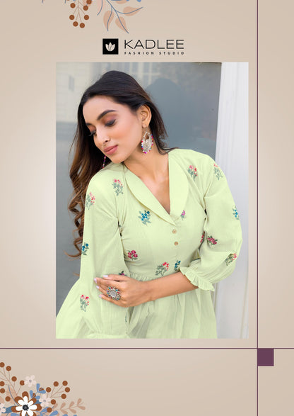 Kesha Kadlee Cotton Kurti Pant Set Wholesale