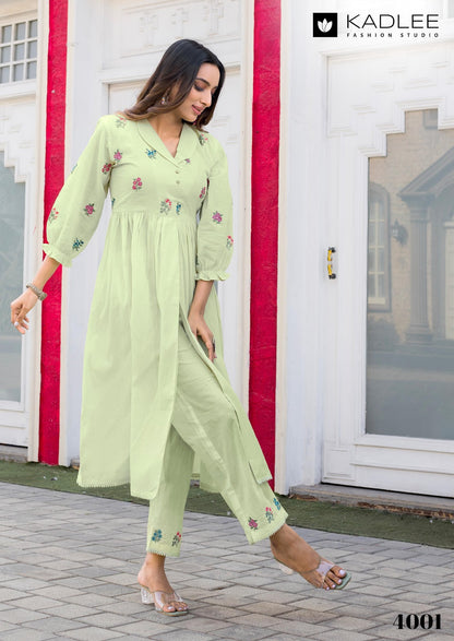Kesha Kadlee Cotton Kurti Pant Set Wholesale