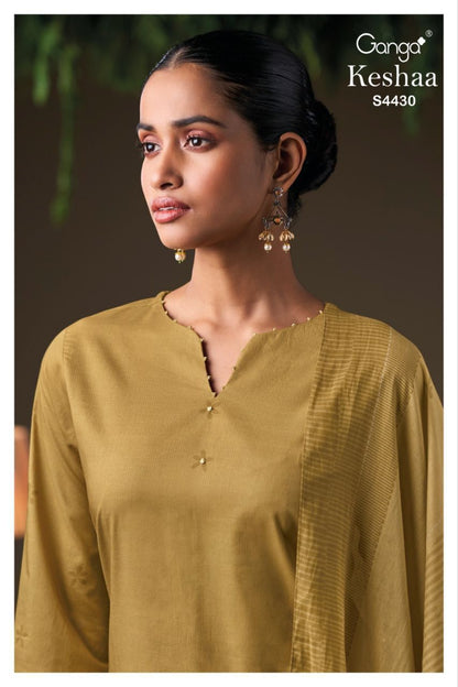 Keshaa 4430 Ganga Premium Cotton Plazzo Style Suits Exporter Ahmedabad
