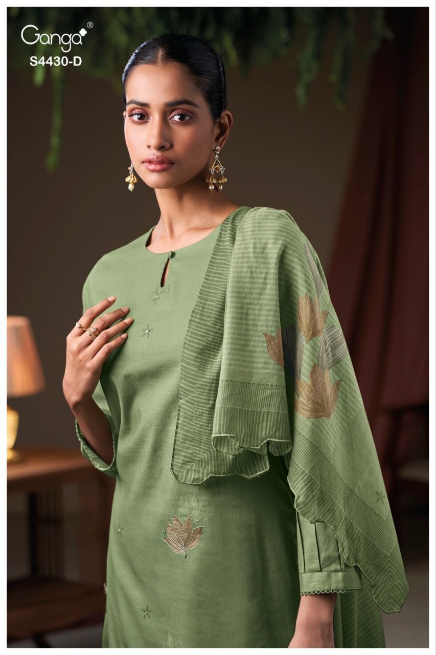 Keshaa 4430 Ganga Premium Cotton Plazzo Style Suits Exporter Ahmedabad