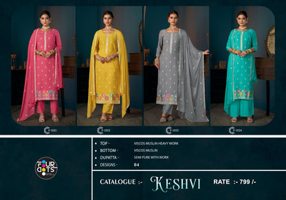 Keshvi Four Dots Viscose Muslin Pant Style Suits Supplier Ahmedabad