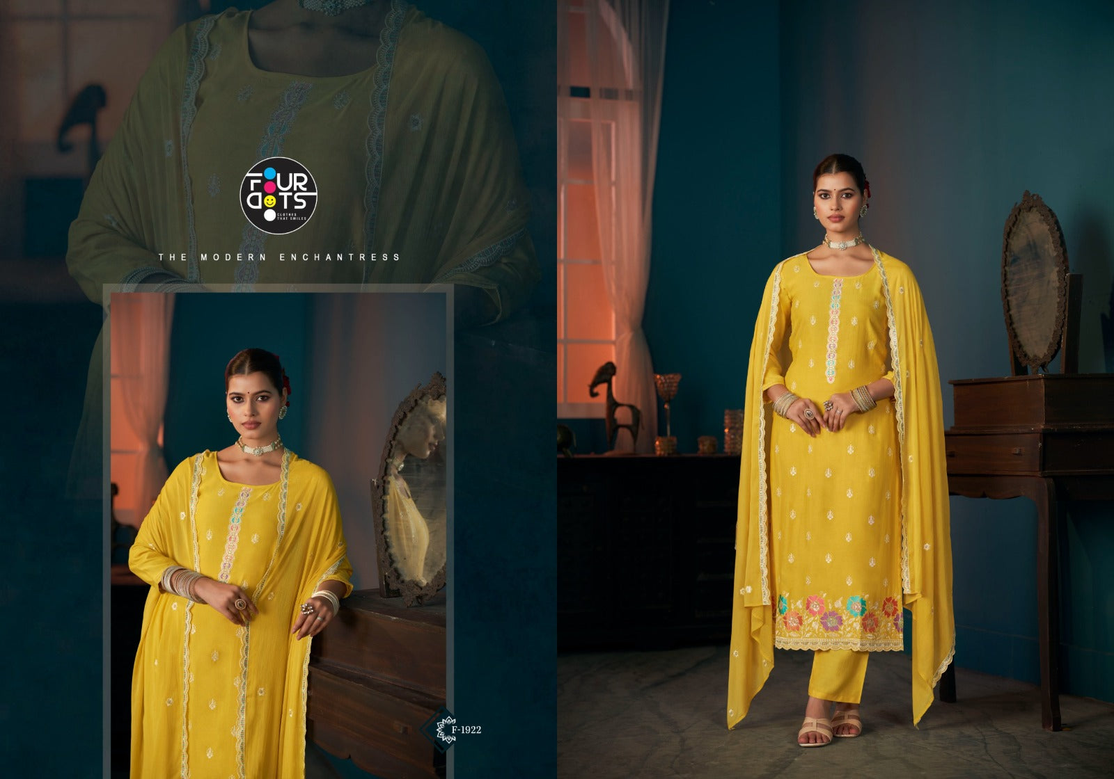 Keshvi Four Dots Viscose Muslin Pant Style Suits Supplier Ahmedabad