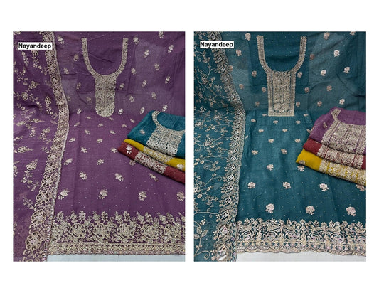 Keshvi Nayandeep Silk Salwar Suits Exporter