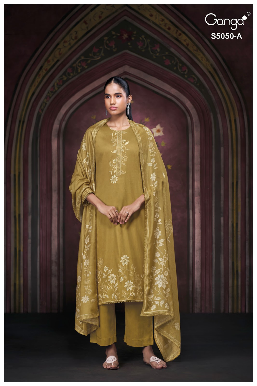 Keshvika S5050 Ganga Cotton Satin Pant Style Suits Wholesaler India