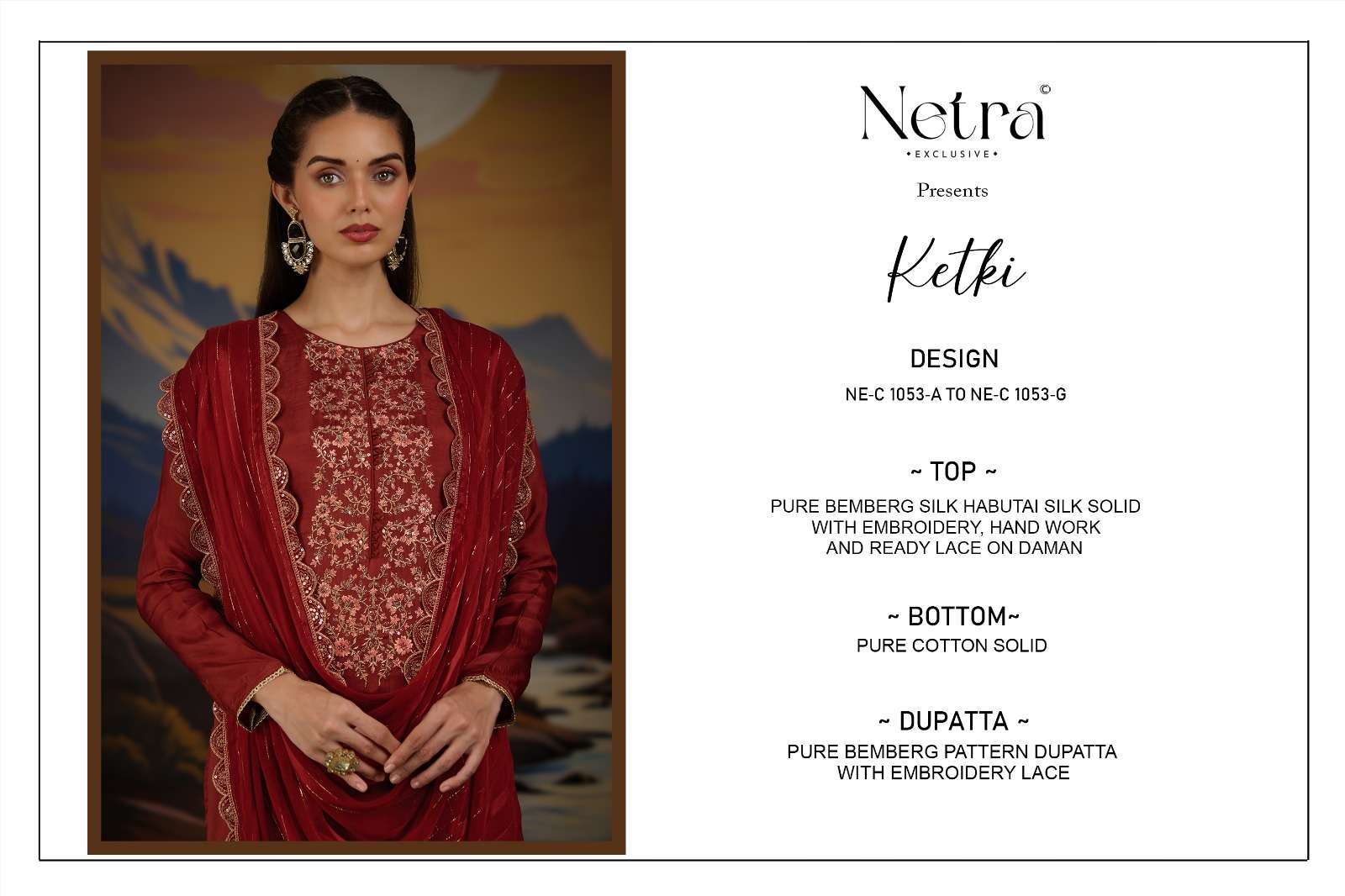 Ketki Netra Pure Bemberg Pant Style Suits Manufacturer Ahmedabad