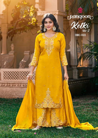 Ketki Vol 2 Rangoon Chinnon Readymade Plazzo Style Suits Supplier