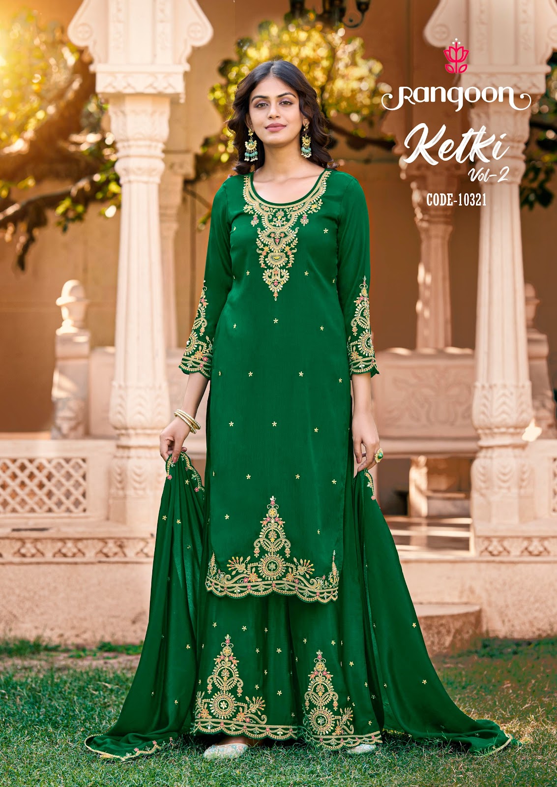 Ketki Vol 2 Rangoon Chinnon Readymade Plazzo Style Suits Supplier
