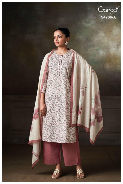 Ketzia S4786 Ganga Cotton Pant Style Suits Wholesaler Gujarat