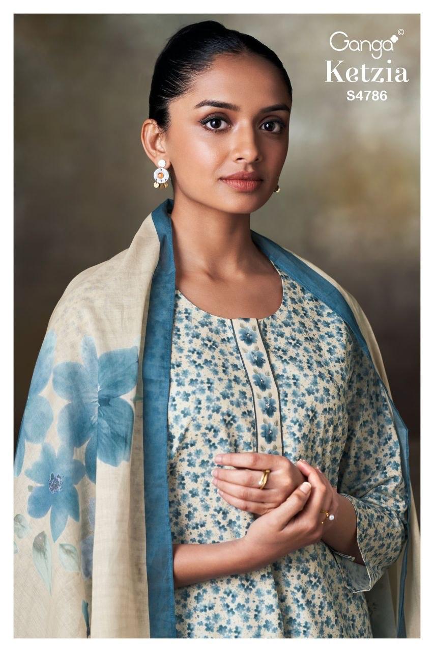 Ketzia S4786 Ganga Cotton Pant Style Suits Wholesaler Gujarat