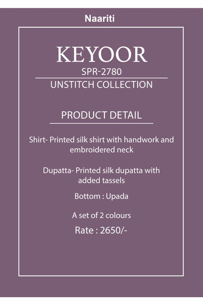 Keyoor 2780 Naariti Silk Pant Style Suits Manufacturer India