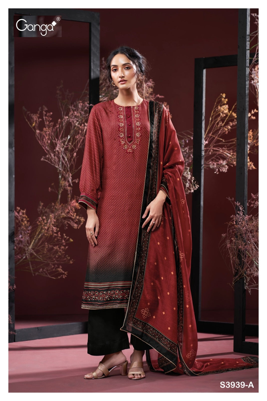 Keziah 3939 Ganga Premium Bemberg Plazzo Style Suits Wholesale Rate