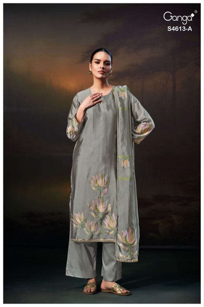 Kezra S4613 Ganga Woven Silk Pant Style Suits Wholesaler Gujarat