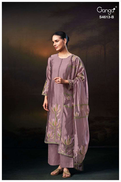 Kezra S4613 Ganga Woven Silk Pant Style Suits Wholesaler Gujarat