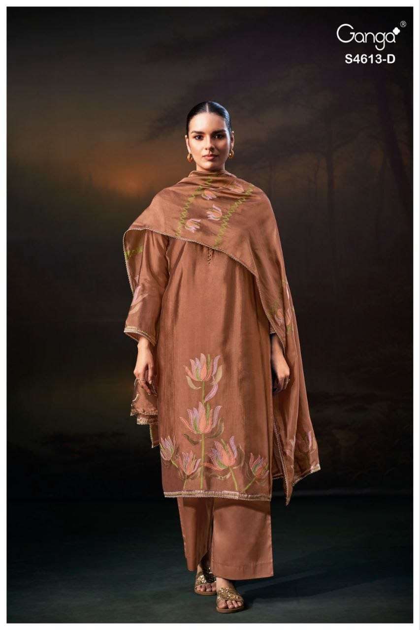 Kezra S4613 Ganga Woven Silk Pant Style Suits Wholesaler Gujarat