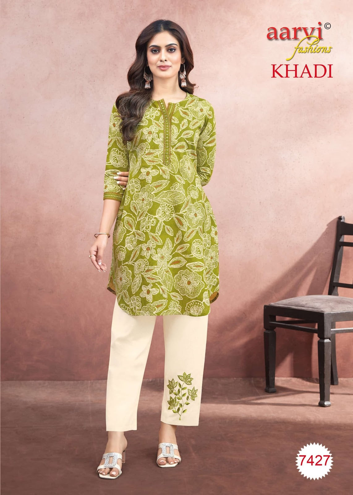 Khadi Vol 1 Aarvi Fashions Cotton Kurti Pant Set Exporter Ahmedabad