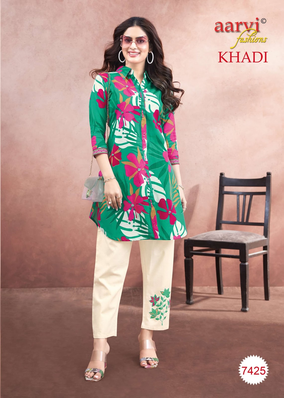 Khadi Vol 1 Aarvi Fashions Cotton Kurti Pant Set Exporter Ahmedabad