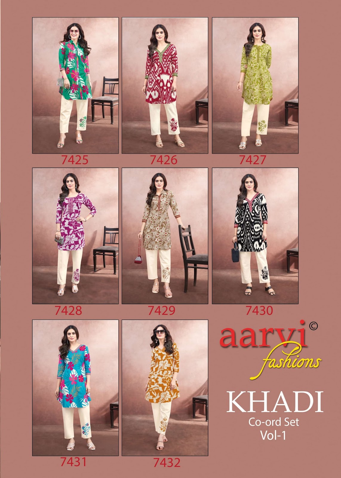 Khadi Vol 1 Aarvi Fashions Cotton Kurti Pant Set Exporter Ahmedabad