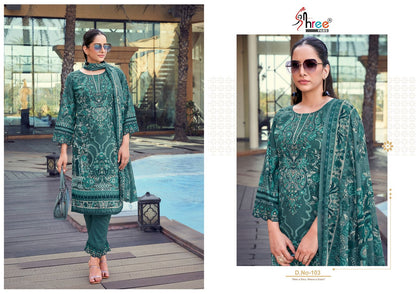 Khadiza Premium Lawn Collection Shree Fabs Cotton Pakistani Patch Work Suits Supplier Ahmedabad
