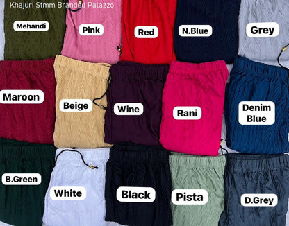 Khajuri Stmm Lycra Branded Palazzo Wholesaler