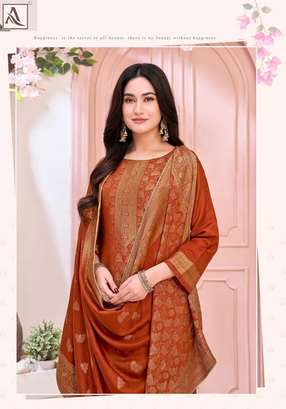 Khanak Alok Muslin Jacquard Pant Style Suits Supplier Ahmedabad