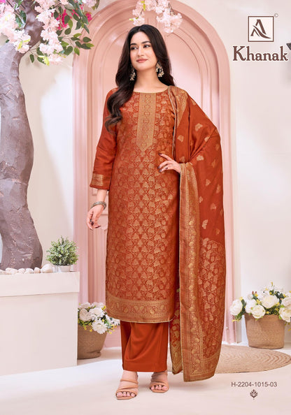 Khanak Alok Muslin Jacquard Pant Style Suits Supplier Ahmedabad