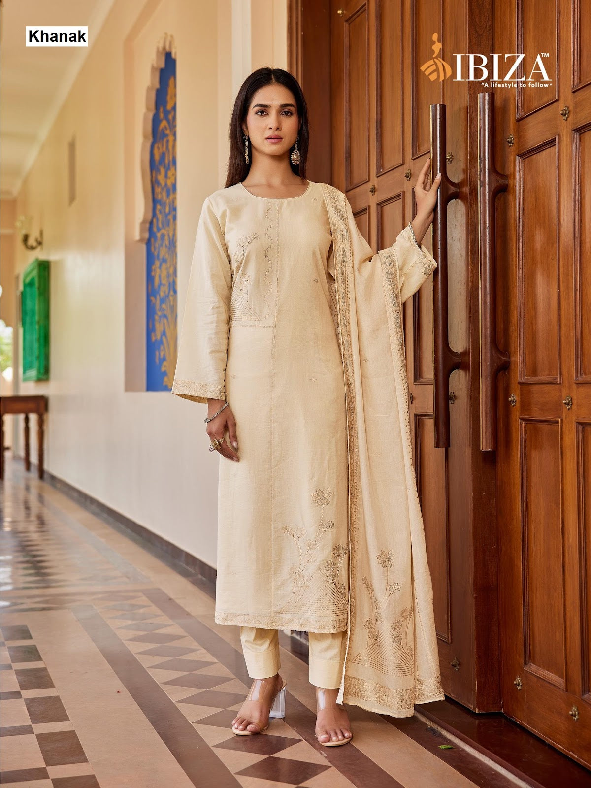 Khanak Ibiza Mul Chanderi Pant Style Suits Wholesale Rate