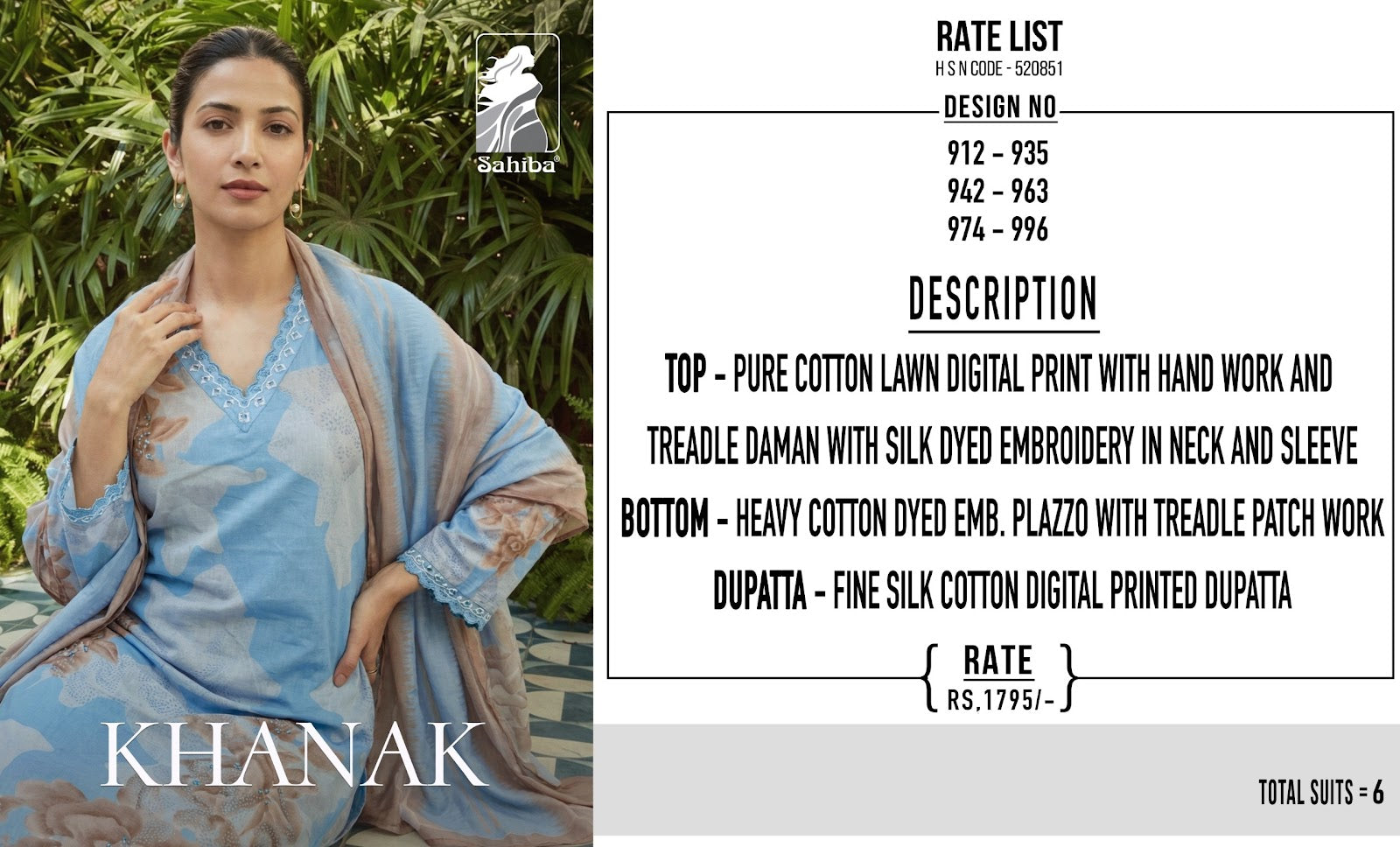 Khanak Sahiba Cotton Lawn Pant Style Suits Wholesale