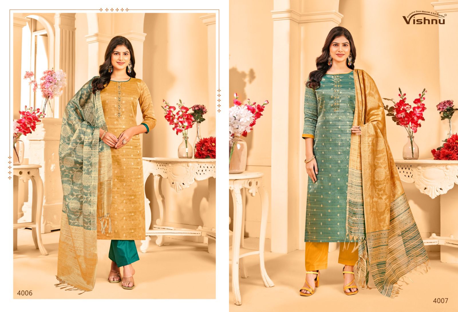 Khanak Vishnu Impex Pant Style Suits Supplier India