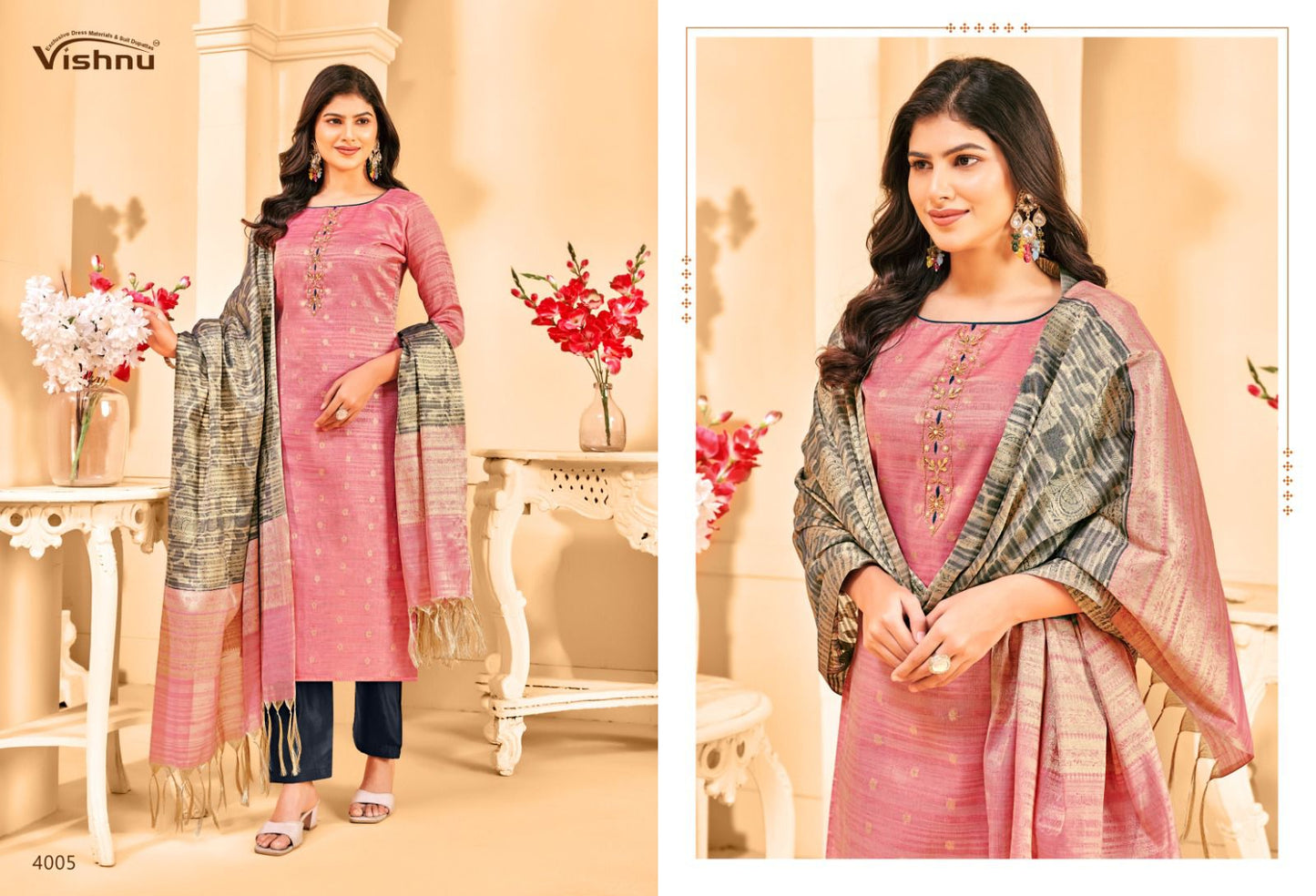 Khanak Vishnu Impex Pant Style Suits Supplier India