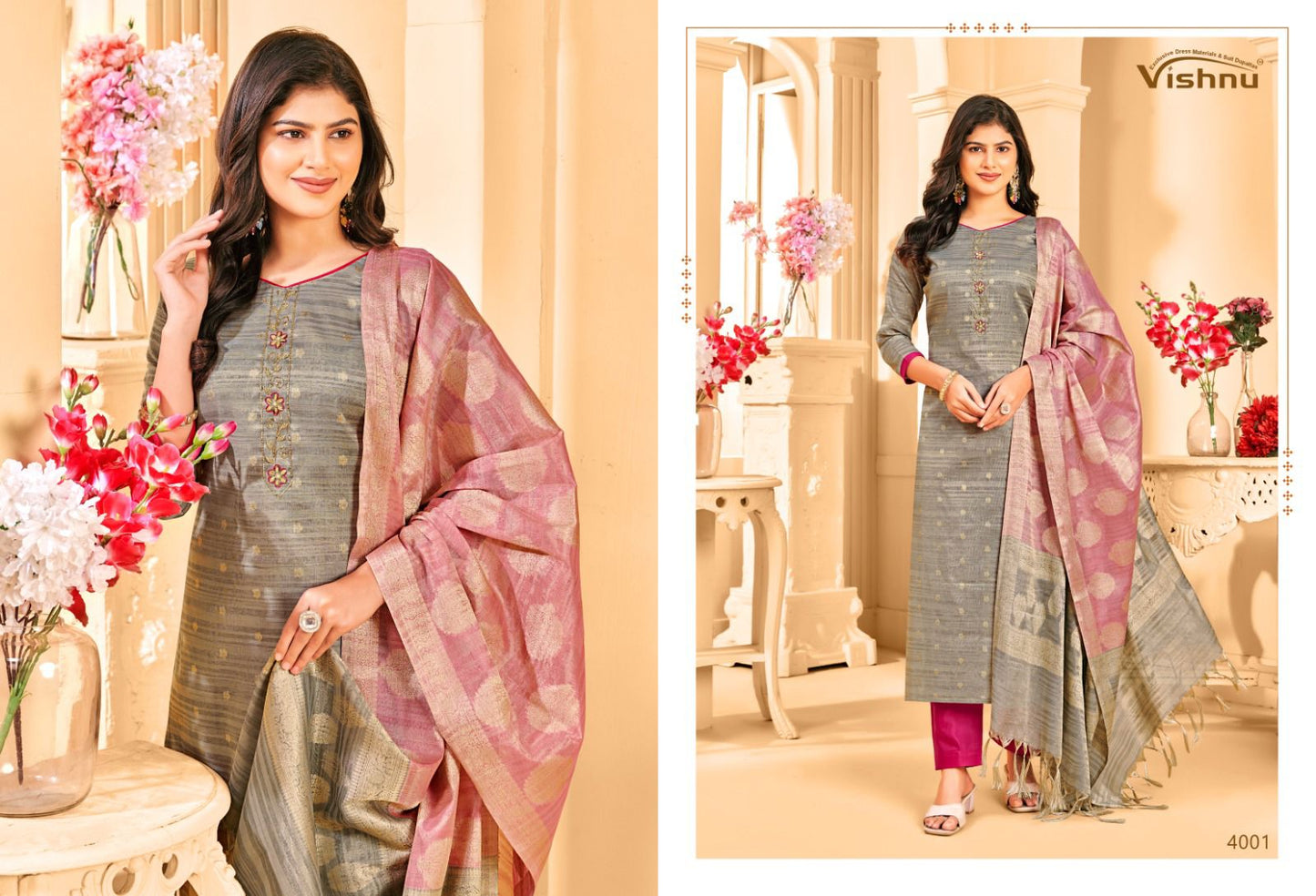 Khanak Vishnu Impex Pant Style Suits Supplier India