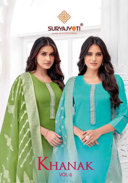 Khanak Vol 6 Suryajyoti Jaam Satin Readymade Pant Style Suits Wholesale Rate