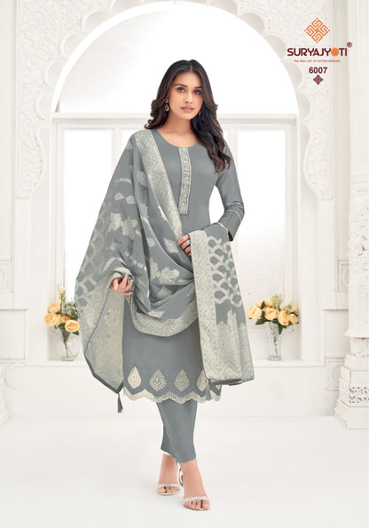 Khanak Vol 6 Suryajyoti Jaam Satin Readymade Pant Style Suits Wholesale Rate