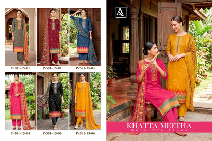 Khatta Meetha Alok Pure Zam Pant Style Suits Exporter