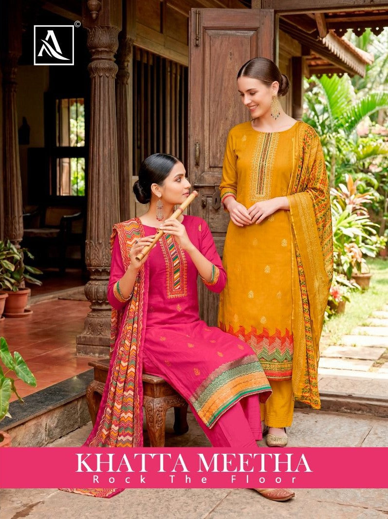 Khatta Meetha Alok Pure Zam Pant Style Suits Exporter